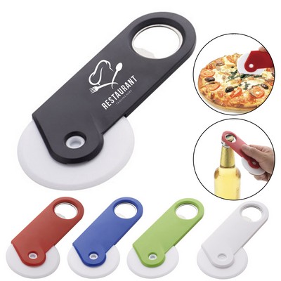 Multifunctional Plastic Pizza Cutter with Bottle Opener