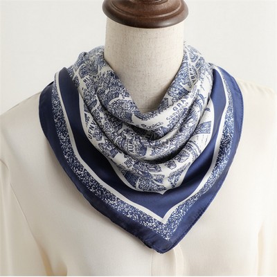 Custom 27.5" x 27.5" Silk Like Neck Scarf Women's Fashion Bandana