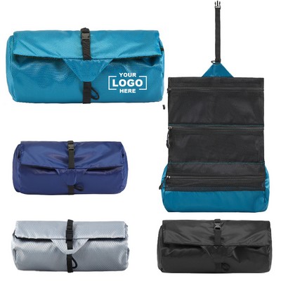 Multi-Compartment Foldable Travel Toiletry Bag