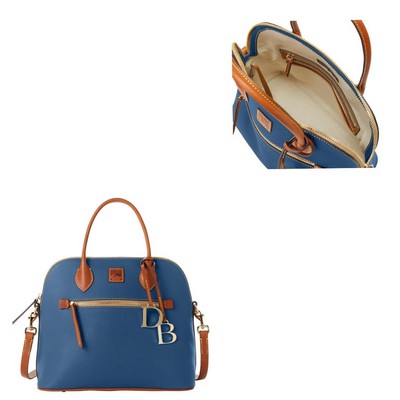 Dooney & Bourke Jeans Blue Pebble Grain Large Domed Satchel Bag