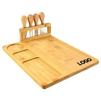 Bamboo Cheese Board And Knife Set