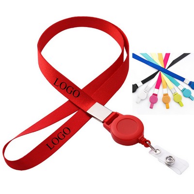 Woven Lanyard with Retractable Reel Set