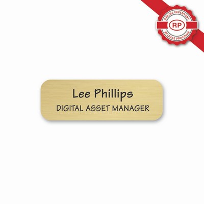Custom Size Oxidized Brass Executive Name Badge (1x3 In)