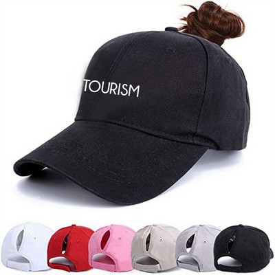 100% Cotton Ponytail Baseball Cap
