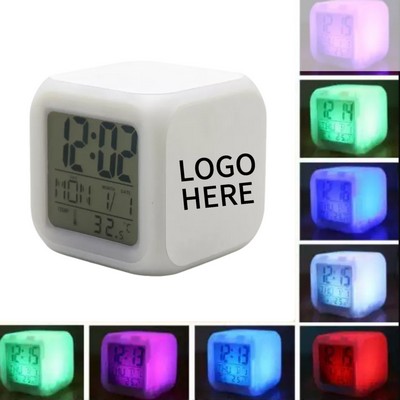 Led Digital Alarm Table Clock With Colorful Lights