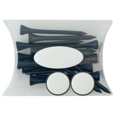 Clear Pillow Pack Golf Gift Set - 2 Ball Marker & Tees