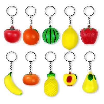 PU Foam Fruit Stress Keychain Toy