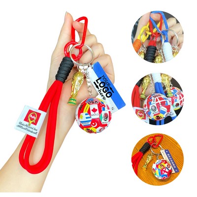 World Cup Keychain Set - Soccer Ball Trophy Backpack Charm