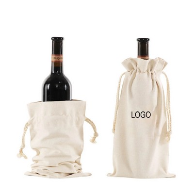Drawstrings Canvas Wine Bags