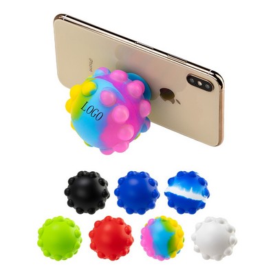 Silicone Push Pop Fidget Ball Phone Stand with Suction Cup