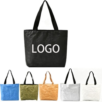 Reusable Textured Kraft Paper Water Resistant Tote