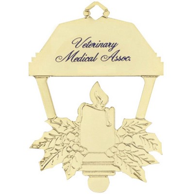 Lantern w/Candle Golden Holiday Ornament