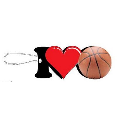 I Love Basketball Zipper Pull