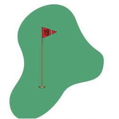 Golf Course Green Magnet w/ Full Magnetic Back (6 Square Inch)