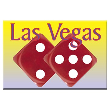 Las Vegas Dice Rectangle Badge/Button w/ Bar Pin (2"x3")