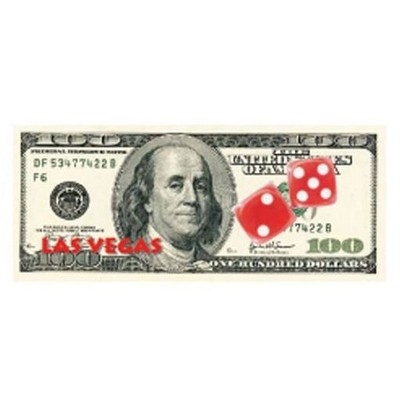 Las Vegas Dice $100 Bill Promotional Magnet w/ Strip Magnet (12 Square Inch)
