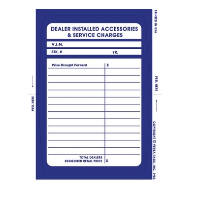 Stock Kleer-Bak™ Dealer Add-on Window Sticker