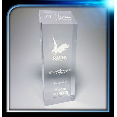 Corporate Series Acrylic Rectangular Slanted Top Award (3 1/2"x10"x2")