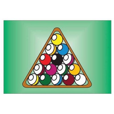 Pool Ball Rack Rectangle Badge w/ Bar Pin (2"x3")