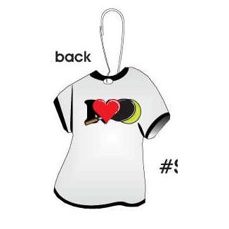 I Love Tennis w/ Racket T-Shirt Zipper Pull