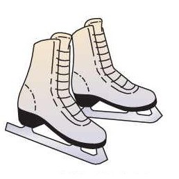 Ice Skates Gift Shop Magnet w/ Full Magnetic Back (12 Square Inch)