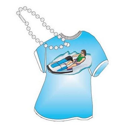 Jet Ski Promotional T-Shirt Key Chain w/ Black Back (4 Square Inch)