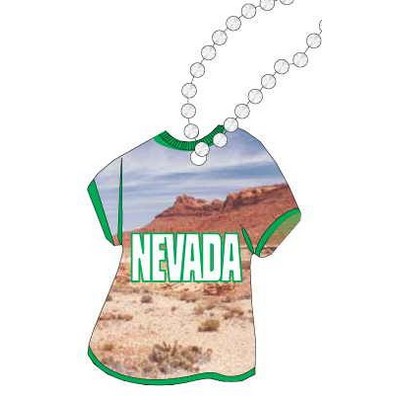Nevada Desert Promotional T-Shirt Key Chain w/ Black Back (4 Square Inch)