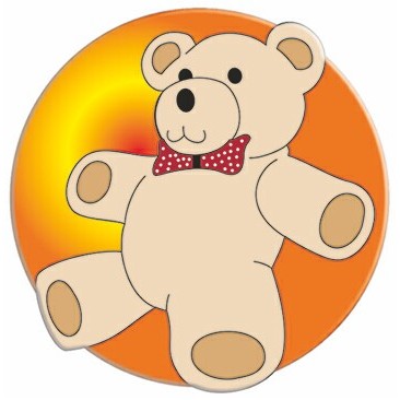 Teddy Bear Acrylic Coaster w/Felt Back