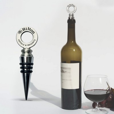 Custom Emblem Wine Stopper w/Silver Conical Base