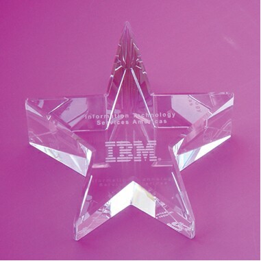 Optical Crystal Slanted Star Paperweight