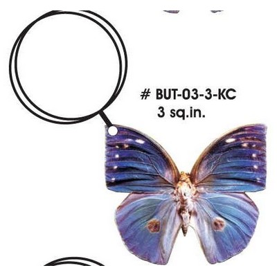 Blue Butterfly Key Chain w/Mirrored Back (3 Square Inch)