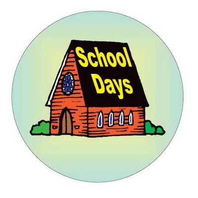 School Days House Round Metal Photo Magnet (2 1/2")