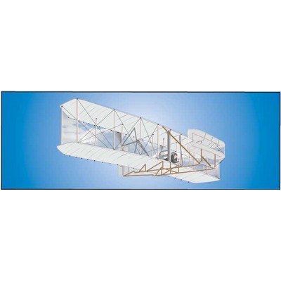 White Bi-Plane Panoramic Metal Photo Magnet (1 5/8"x4 5/8")