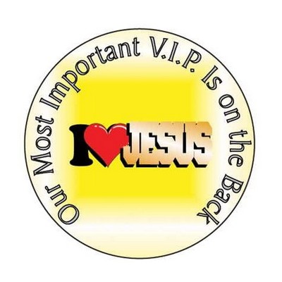 I Love Jesus Round Hand Mirror (2½" Diameter)