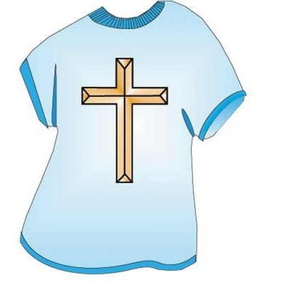 Gold Cross T-Shirt Acrylic Coaster w/Felt Back