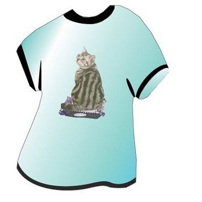 American Shorthair Cat T Shirt Acrylic Coaster w/Felt Back