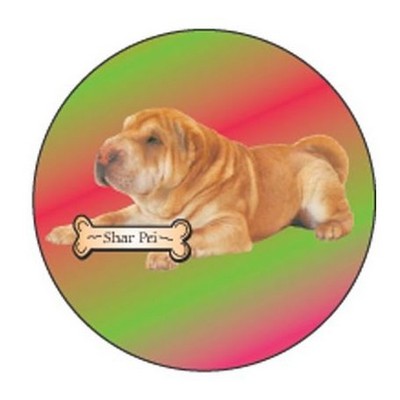 Shar Pei Dog Round Metal Photo Magnet (2 1/2")