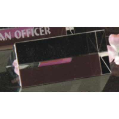 6" Optical Crystal Name Block Award
