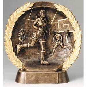 High Relief Female Basketball Award - 7 1/2"