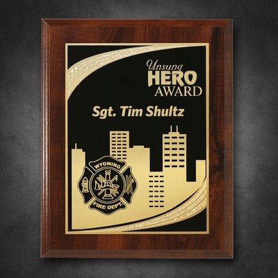 Econo Cherry Plaque 8" x 10" with Lasered Plate