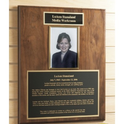 Oak Commemorative Plaque Award w/5"x7" Picture