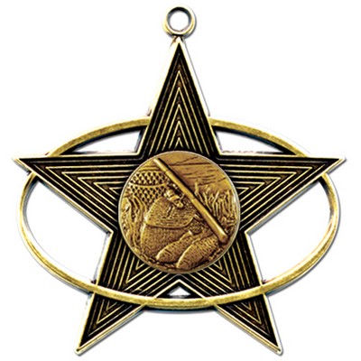 Stock All-Star 3" Medal- Fishing