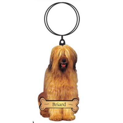Briard Dog Keychain w/Mirrored Back (10 Square Inch)