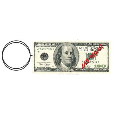 Las Vegas $100 Bill Key Chain w/Clear Mirrored Back (10 Square Inch)