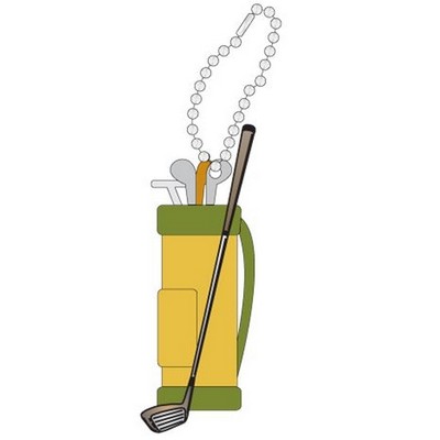Golf Bag Promotional Key Chain w/ Black Back (10 Square Inch)