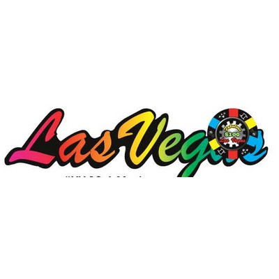 Las Vegas w/ Poker Chip Maxi Magnet (4 Square Inch)