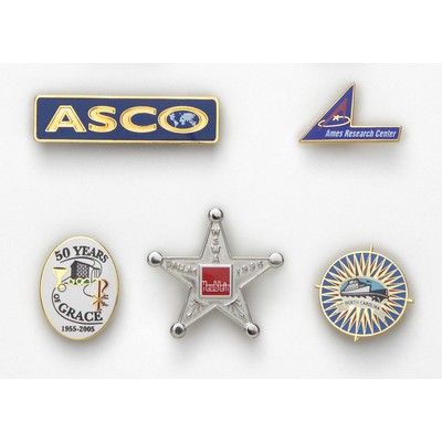 Series 3555 Economical CloisEpoxy with Silk Screen Lapel Pin (Up to 1 1/4")