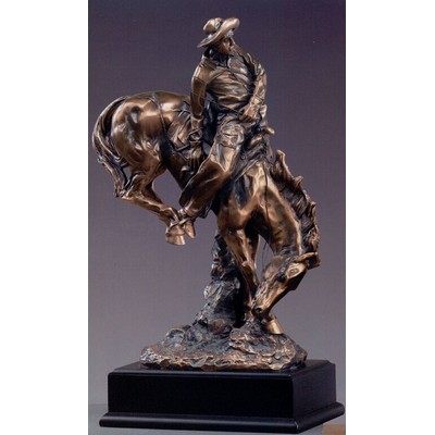 Western Cowboy Bronco Rider Trophy w/Rectangle Base (7"x12")