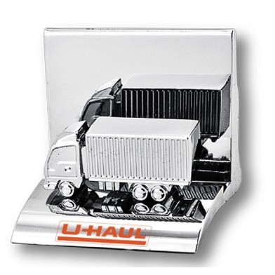 Chrome Metal Container Truck Business Card Holder