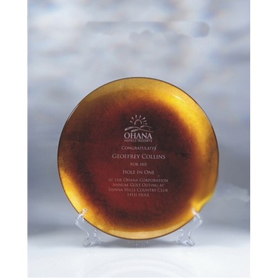 10" Round Gold Leaf Award Plate